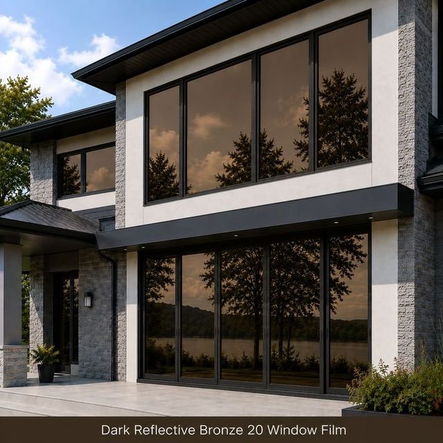 Dark Reflective Bronze 20 window film swatch