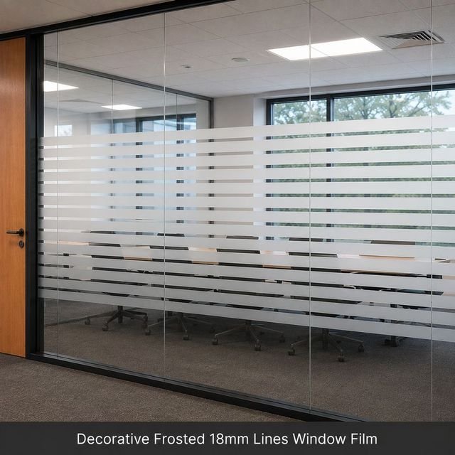 Decorative Frosted 18mm Lines window film swatch