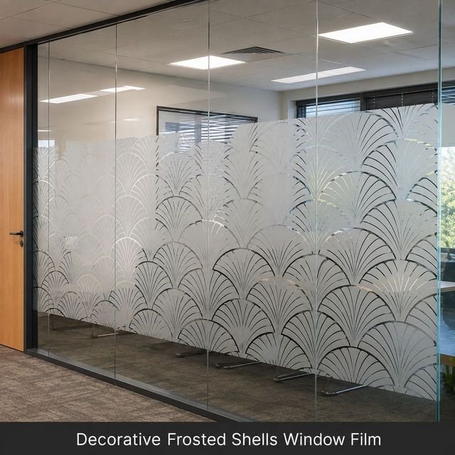 Decorative Frosted Shells window film swatch