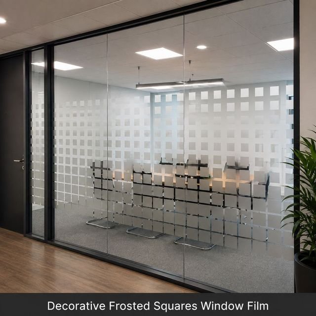 Decorative Frosted Squares window film swatch