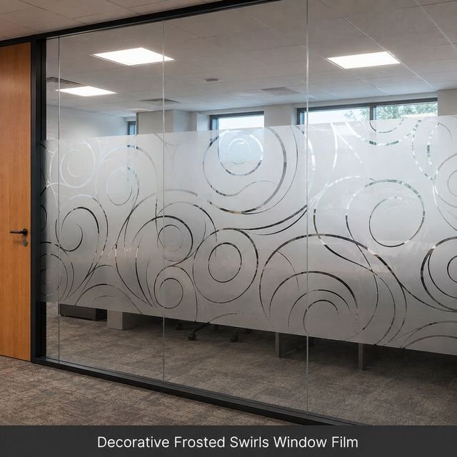 Decorative Frosted Swirls window film swatch