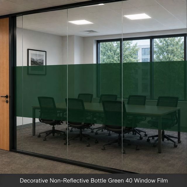 Decorative Non-Reflective Bottle Green 40 window film swatch
