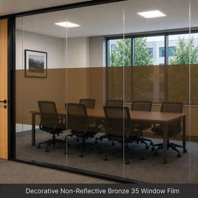 Decorative Non-Reflective Bronze 35 window film swatch