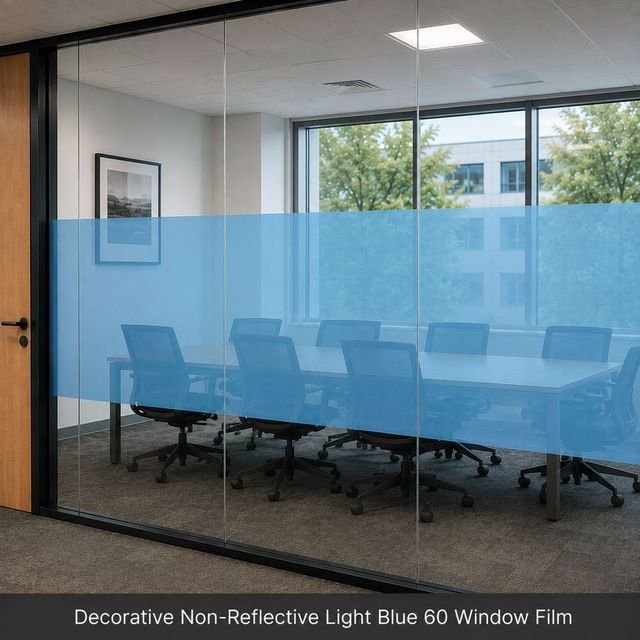Decorative Non-Reflective Light Blue 60 window film swatch