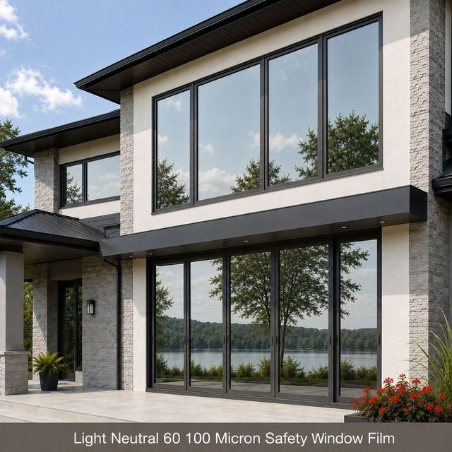 Light Neutral 60 100 Micron Safety window film swatch