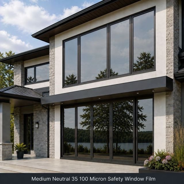 Medium Neutral 35 100 Micron Safety window film swatch