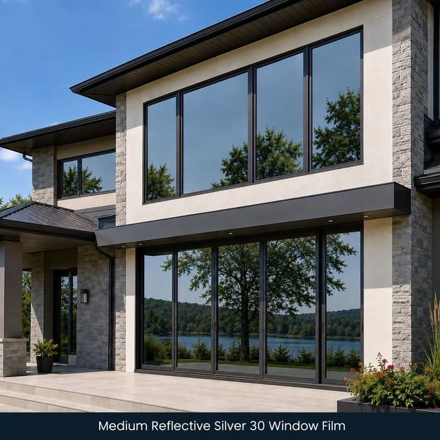 Medium Reflective Silver 30 window film swatch